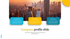 Get a Three Nodded Company Profile Slide presentation PPT